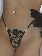 Black Modern Acrylic Lace Womens G-string