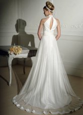 Modern White Organza A-line Halter Wedding Dress
