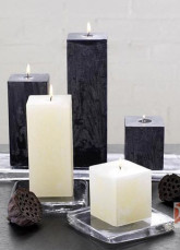 5 Pieces Fabulous White and Black Ecologic Wax Scented Candles