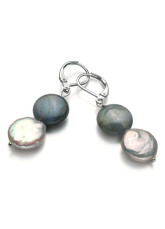 Boucles 14 K or AA 10-11 mm bouton blanc d'eau douce perle de pour dames