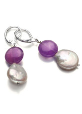 Boucles 14 K or AA 10-11 mm bouton blanc d'eau douce perle de pour femmes