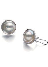 S925 AA 18-20 mm blanc irrégulières d'eau douce perles boucles d'oreille pour dames