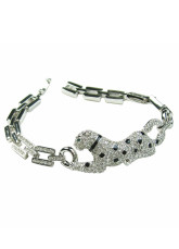 Argent Animal 50 * 18 mm en alliage Crystal Womens Fashion Bracelet
