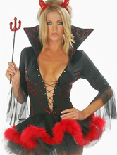 Black Deep V-Neck Polyester Sexy Demon Costumes