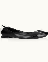 Black 3/5" Heel PU Womens Ballet Flat Shoes