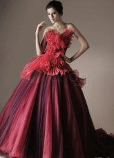 Bourgogne Sweetheart Net Sweep détonner robes de Mardi Gras