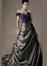 Robe de soirée en noir unique d'A-linge en satin élastique 