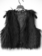 Fourrure Féminine Poils Lapin Artificiel Style Court Noire