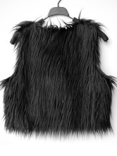 Fourrure Féminine Poils Lapin Artificiel Style Court Noire