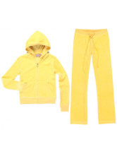 Suitable Yellow Velvet Long Sleeves Womens Activewear Set