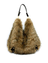 Märchenhafte Fellimitat-Schultertaschen für Damen mit Kette