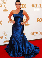 Royal Blue Mermaid Trumpet Kyle Richards One-Shoulder Taffeta Emmy Awards Dress