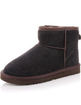 Coffee Cowhide Flat Women's Snow Booties