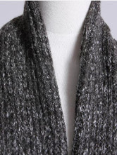 Profundo gris sin mangas murciélago-ala patrón 30% lana 70% Arcylic Womens Cardigan