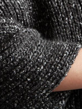 Profundo gris sin mangas murciélago-ala patrón 30% lana 70% Arcylic Womens Cardigan