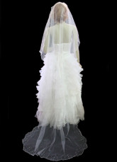 Blanc 3 * 1,5 m Organza imité perle Bridal Wedding voiles