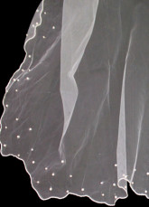 Blanc 3 * 1,5 m Organza imité perle Bridal Wedding voiles