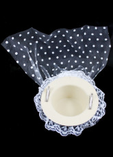 Beige 5,5 cm fleur dentelle chiffon 16 * 30 cm Organza Bridal Wedding chapeaux