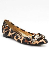 Leopard Horsehair Womens Ballet Flats