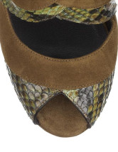 Sandales à talons hauts avec plate-forme en peau de mouton 