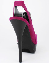 Chaussures fuchsia avec baudier derrière et à bout ouvert de fermeture éclaire plateforme à talon haut pour femme