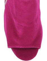 Chaussures fuchsia avec baudier derrière et à bout ouvert de fermeture éclaire plateforme à talon haut pour femme