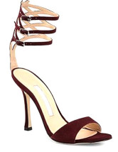 Chaussures à la mode en couleur de bourgogne d'orteil ouvert et à talons hauts avec courroie de cheville pour la robe