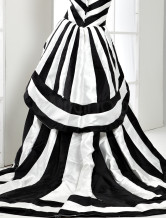 Black striée détonner sans bretelles Sweetheart Womens Satin Mardi Gras robe