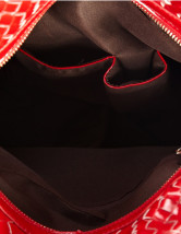 Fourre-tout Féminin PU Zip Motif Tricotage Rouge 35*17*32cm 