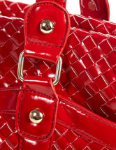 Fourre-tout Féminin PU Zip Motif Tricotage Rouge 35*17*32cm 