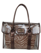 Fourre-tout Féminin PU Brun Transparent Chic 38*12*29cm  
