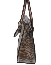 Fourre-tout Féminin PU Brun Transparent Chic 38*12*29cm  