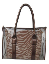 Fourre-tout Féminin PU Brun Transparent Chic 38*12*29cm  