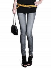 Semplice Leggings grigio Nylon Spandex femminile