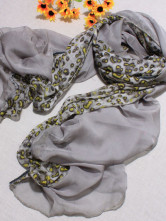 Green Leopard Pattern 100% Terylene 182*65cm Womens Fashion Scarf