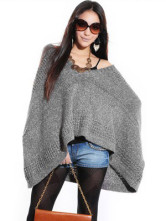 Gray châle Pullover laine rayonne féminin