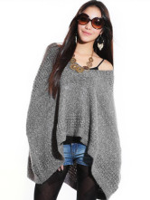 Gray châle Pullover laine rayonne féminin