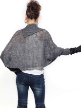 Pull-over Féminin Laine Rayonne Turncollar Gris de la mode 