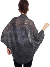 Gray recadrée Cardigan Batwing laine rayonne féminin