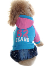 ロイヤル ブルー取り外し可能なパンティーの綿犬パーカー