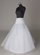 White Length 90cm Corset Lycra Lining Net Bridal Wedding Petticoat