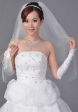 White 90*150cm Rhinestones Net Yarn Bridal Wedding Veil