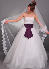 Beau blanc 300 * 150 cm Net fil dentelle garniture Wedding Bridal Veil