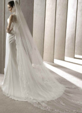 Gaze blanc 300 * 200 cm voile d'or Thread dentelle Wedding