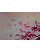 Peinture  Fleur 4 Pièce Canevas Manuel Fleur Prune  