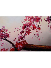 Peinture  Fleur 4 Pièce Canevas Manuel Fleur Prune  