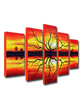 Peinture à L'huile Canevas 5 Pièces Crépuscule Splendide 