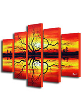 Peinture à L'huile Canevas 5 Pièces Crépuscule Splendide 