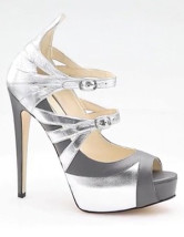 Gladiator sandales 4 3/4'' d'argent en peau de mouton de femmes