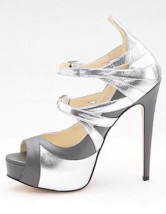 Gladiator sandales 4 3/4'' d'argent en peau de mouton de femmes